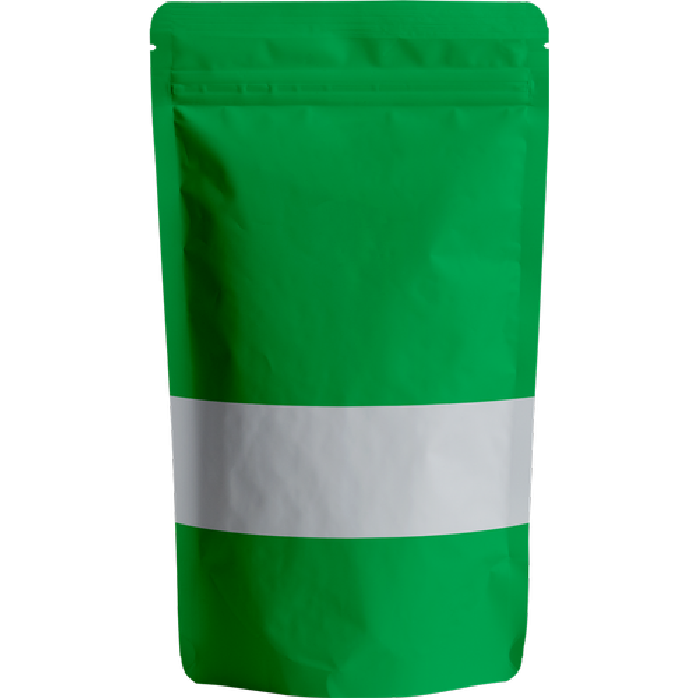 Matte Green Stand Up Pouch With Zipper