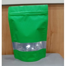 Matte Green Stand Up Pouch With Zipper
