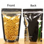 ONE SIDE TRANSPARENT ONE SIDE SILVER  STAND UP POUCH WITH ZIPPER
